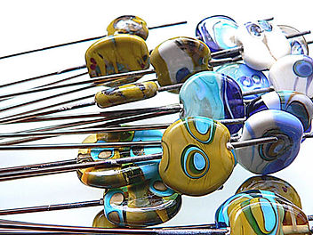Lampwork glass beads out of the kiln