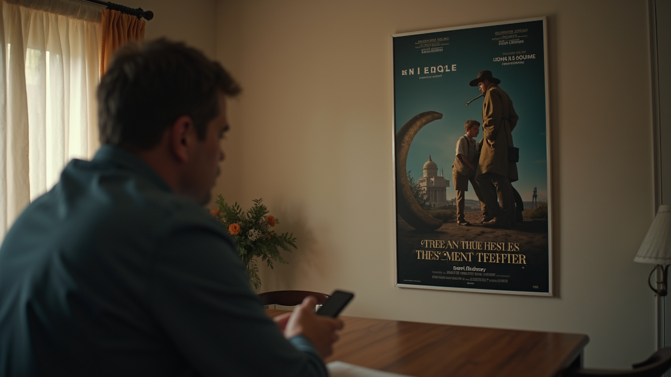Eye-level view of a movie poster showcasing a true story film