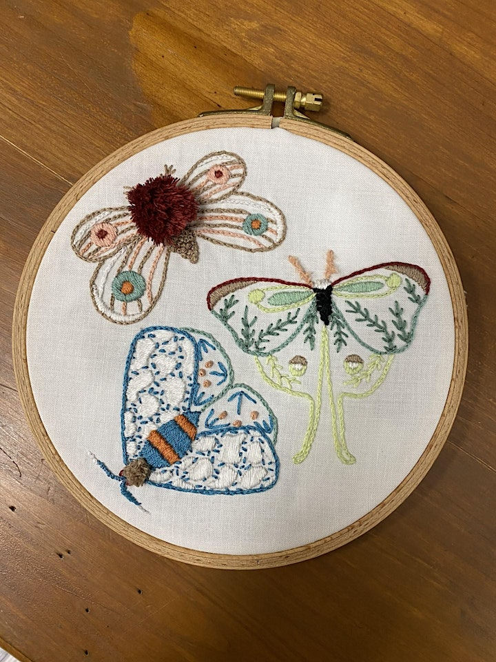 Fluffy Moth Embroidery