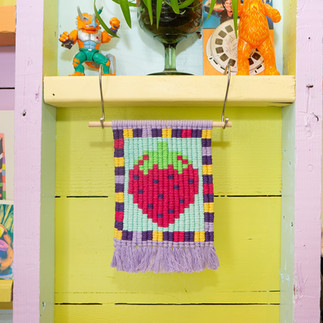Strawberry macrame wall hanging