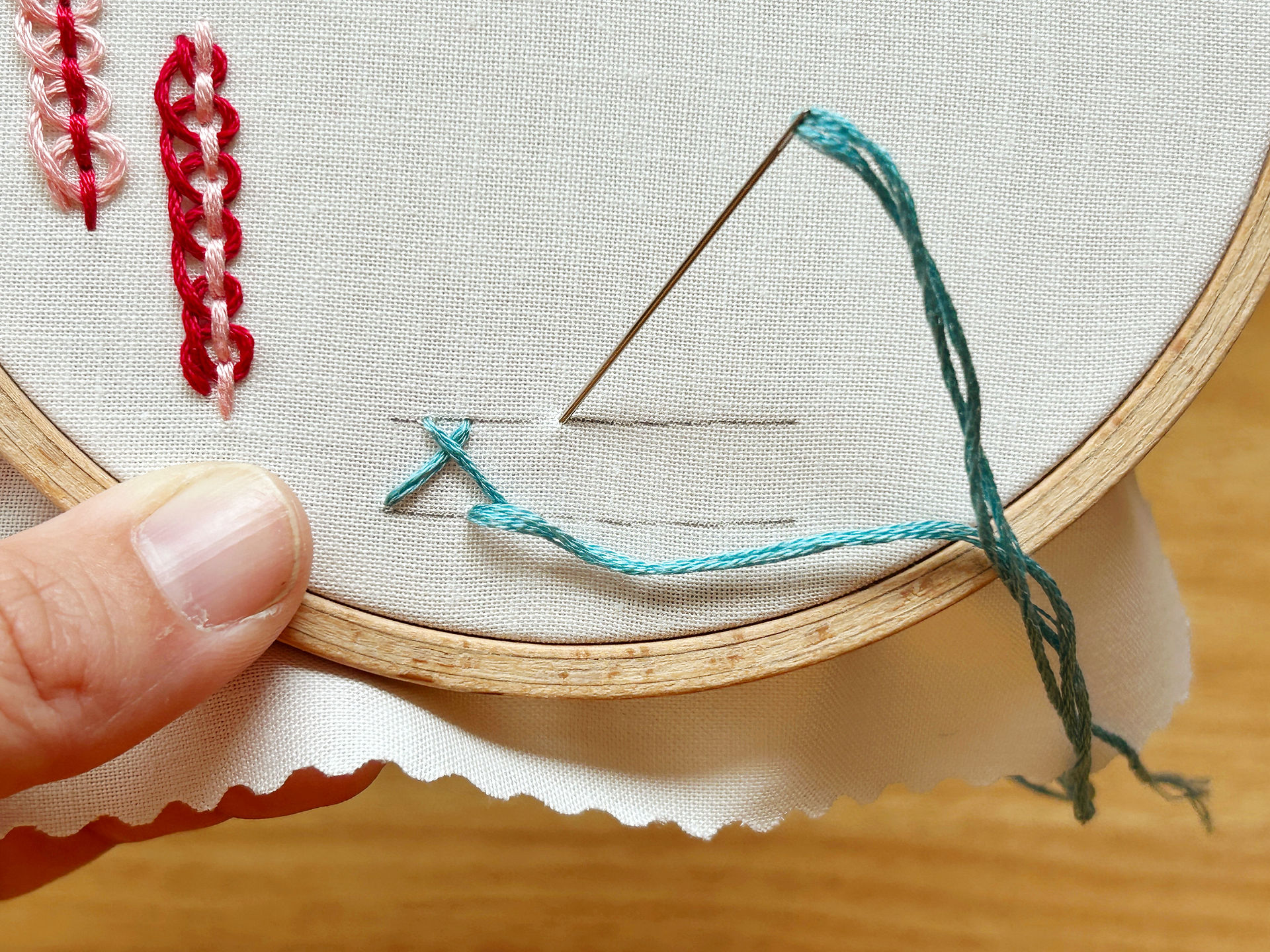 Herringbone stitch step 4b