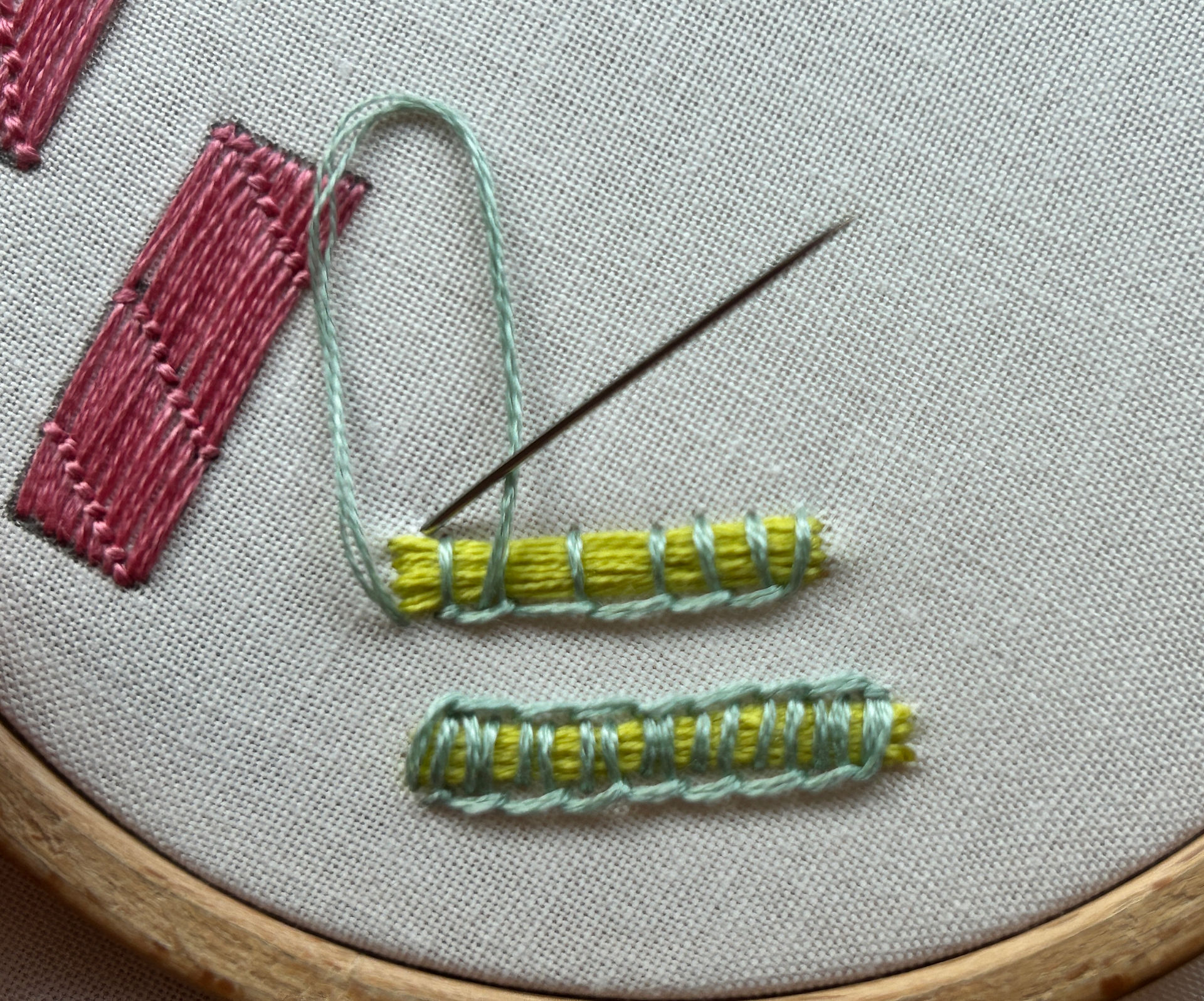 Buttonhole Couching Step 6c
