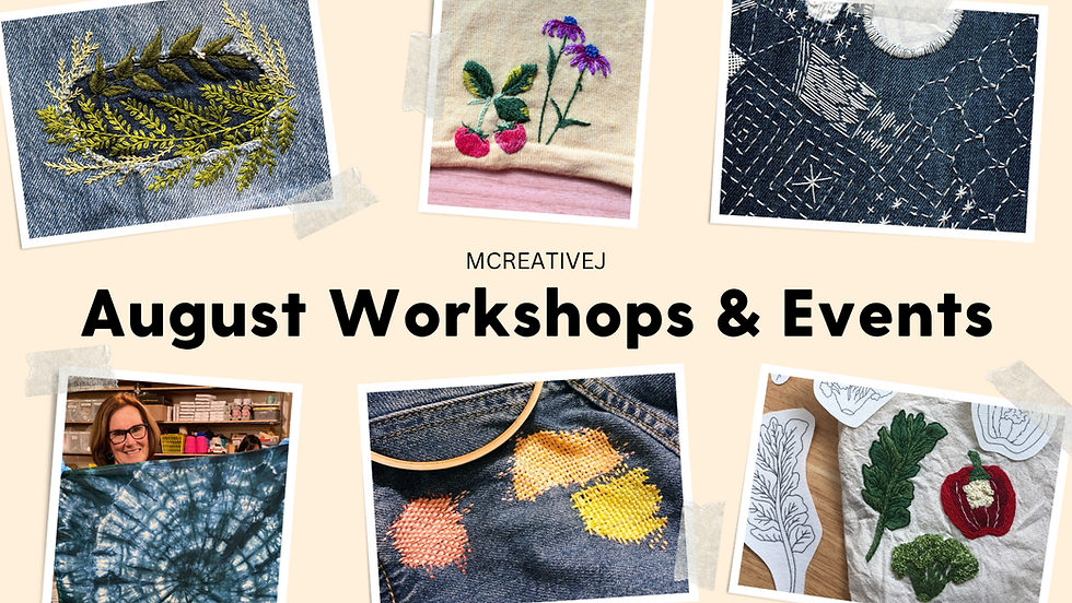 August Workshops & Events: Embroider, Mend & Upcycle