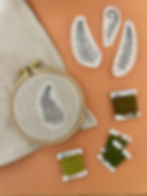 MCreativeJ fern patterns on napkin in embroidery hoop