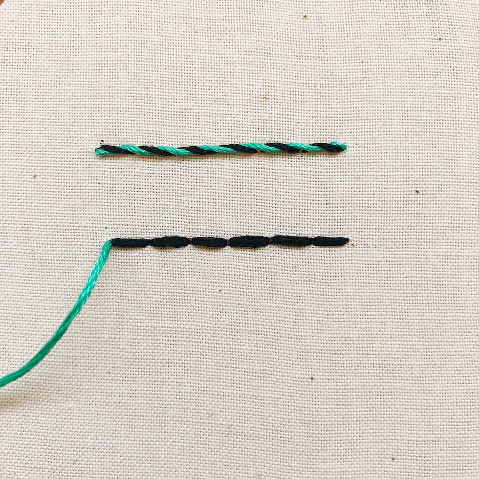 Whipped Back Stitch Step 2