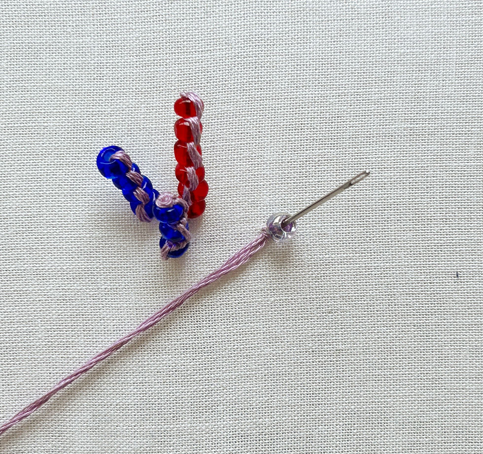 Multi-Bead Drizzle Stitch Step 3