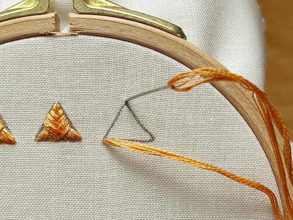 Arrowhead Stitch step 1