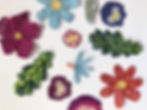 Collection of Needle Lace Flowers and Leaves