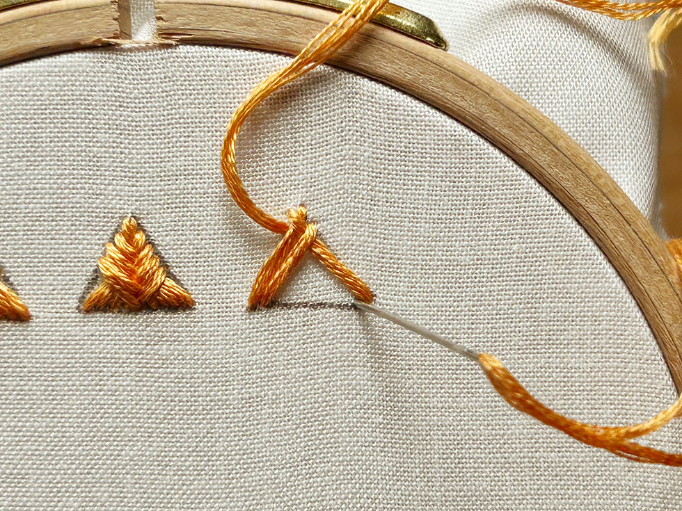 Arrowhead Stitch step 4