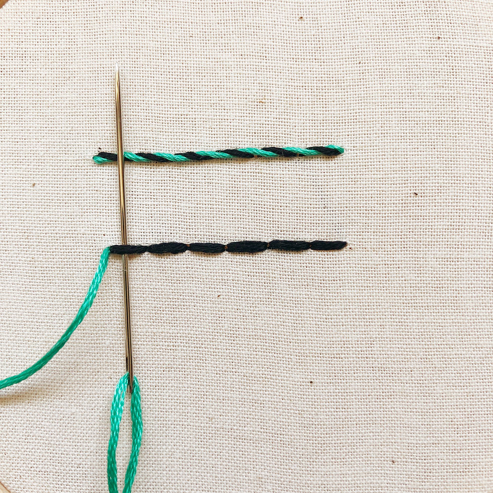 Whipped Back Stitch Step 3
