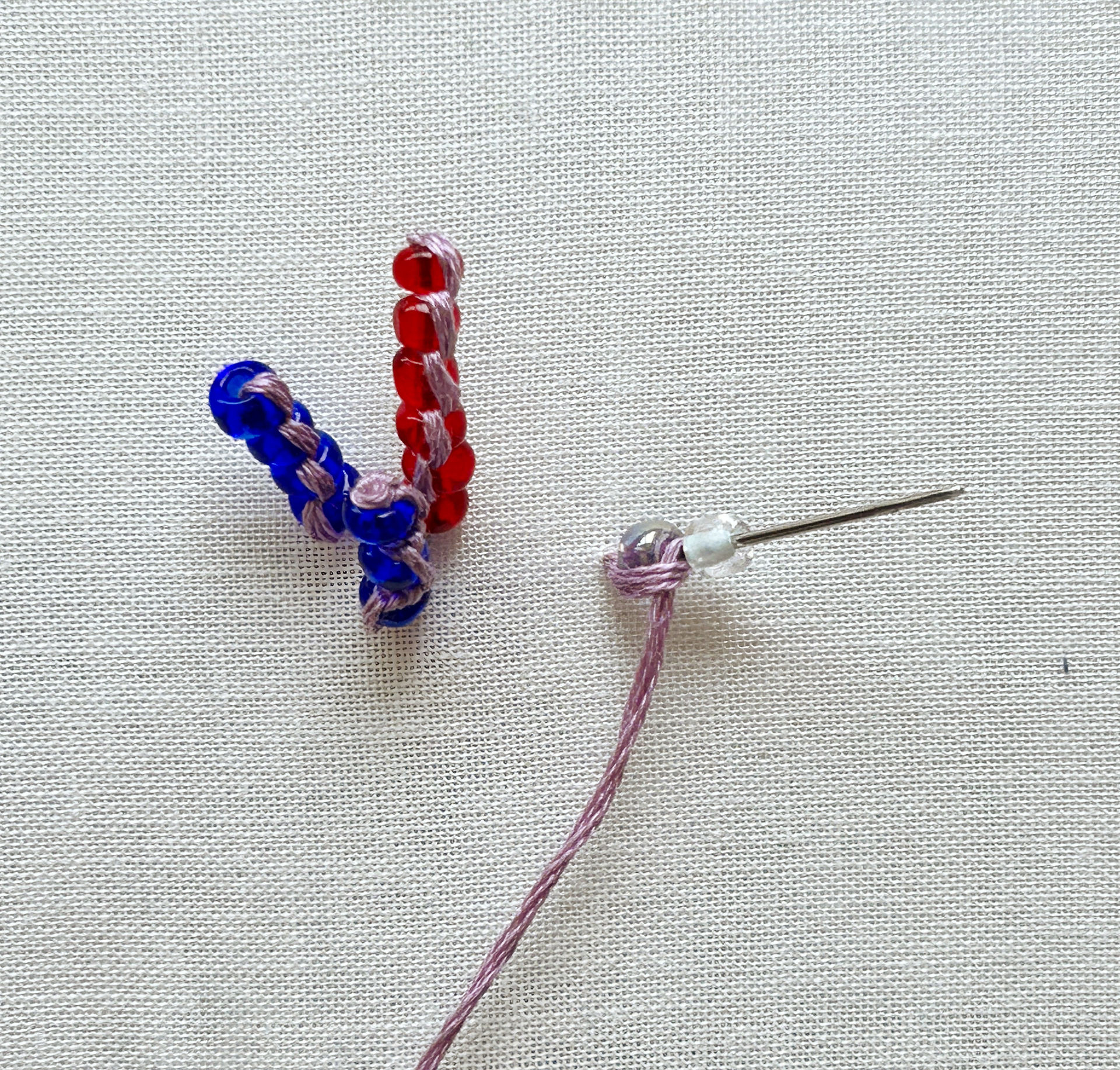 Multi-Bead Drizzle Stitch Step 4b