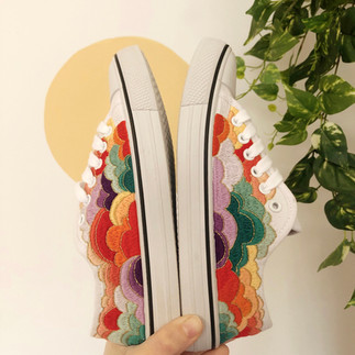 Colorful Cloud Shoes from DIY Embroidered Shoes Book