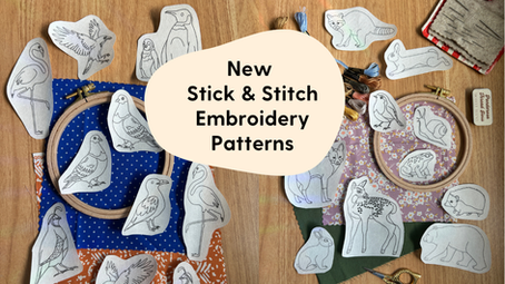 New Stick and Stitch Embroidery Patterns- Odd Birds and Forest Critters