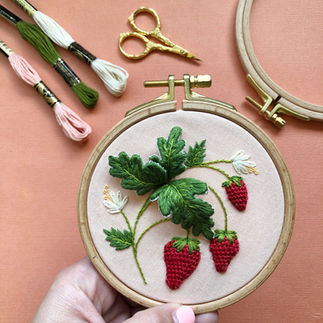 Stumpwork Strawberry Embroidery Workshop with MCreativeJ