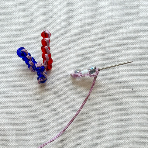 Multi-Bead Drizzle Stitch Step 4c