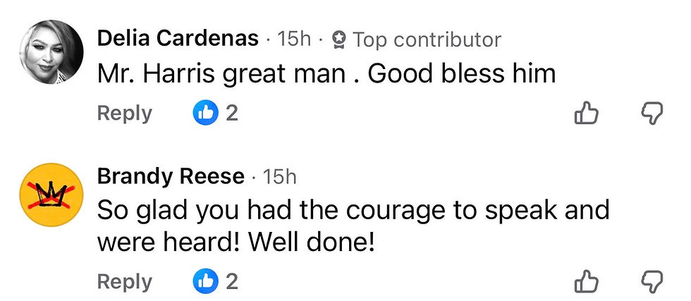 Social Media Testimony of OD Harris