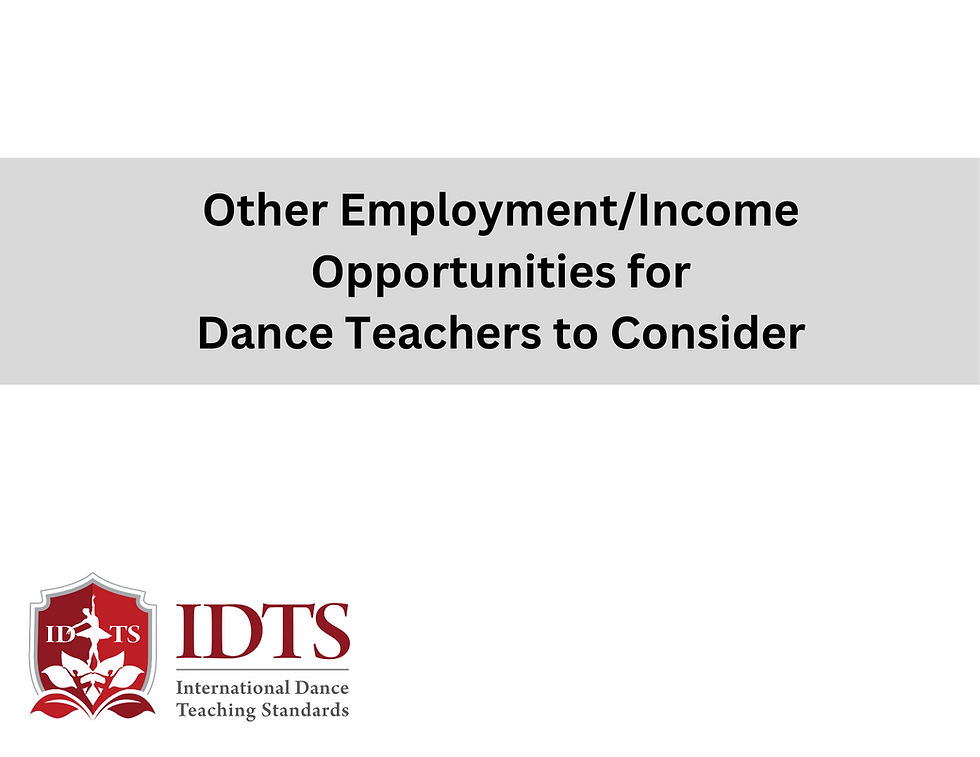 Other Employment Opportunities for Dance Teachers