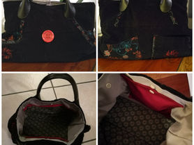 Sac à main en velours, inspiration Desigual.