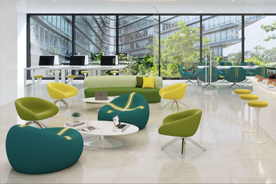 Eden Collection, Furniture & Fabrics I
Bean Chair, JAX Fabric
Donut Swivel Chairs, Micro Pique Fabric
Crescent Sofa, Waffle Fabric
Dec Pillows, Solid Aspen Rib Fabric
Tulip Stools, Micro Pique Fabric
Eve Swivel Chair, Waffle Stripe Fabric