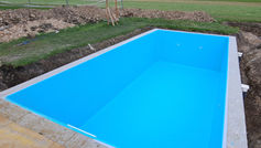 Pool Folienverlegung Innviertel Hellblau