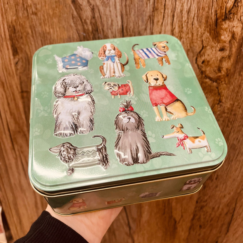 GRANDMA WILD'S EMBOSSED DOGS IN JUMPERS TIN