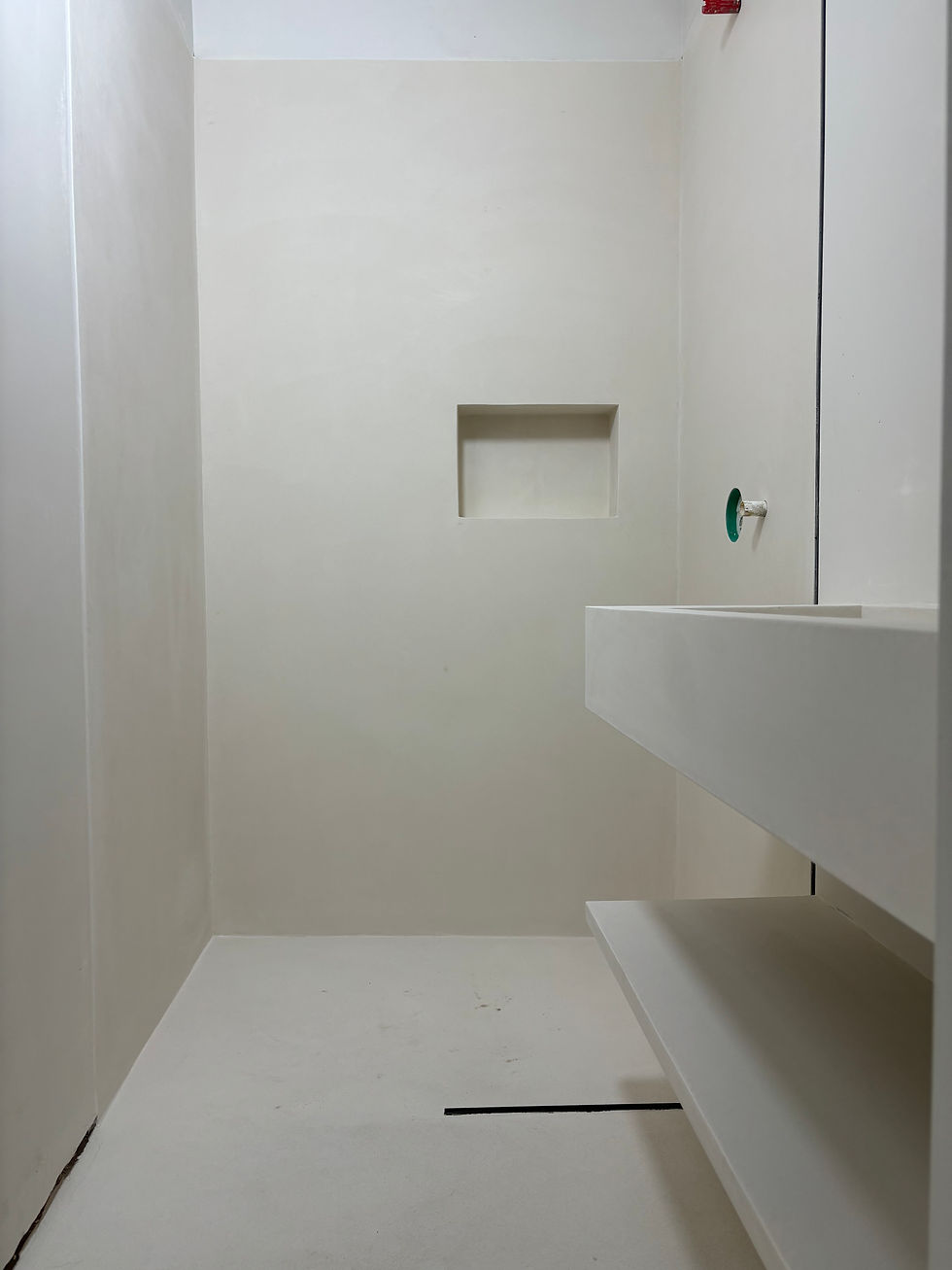 microcement badkamer douche