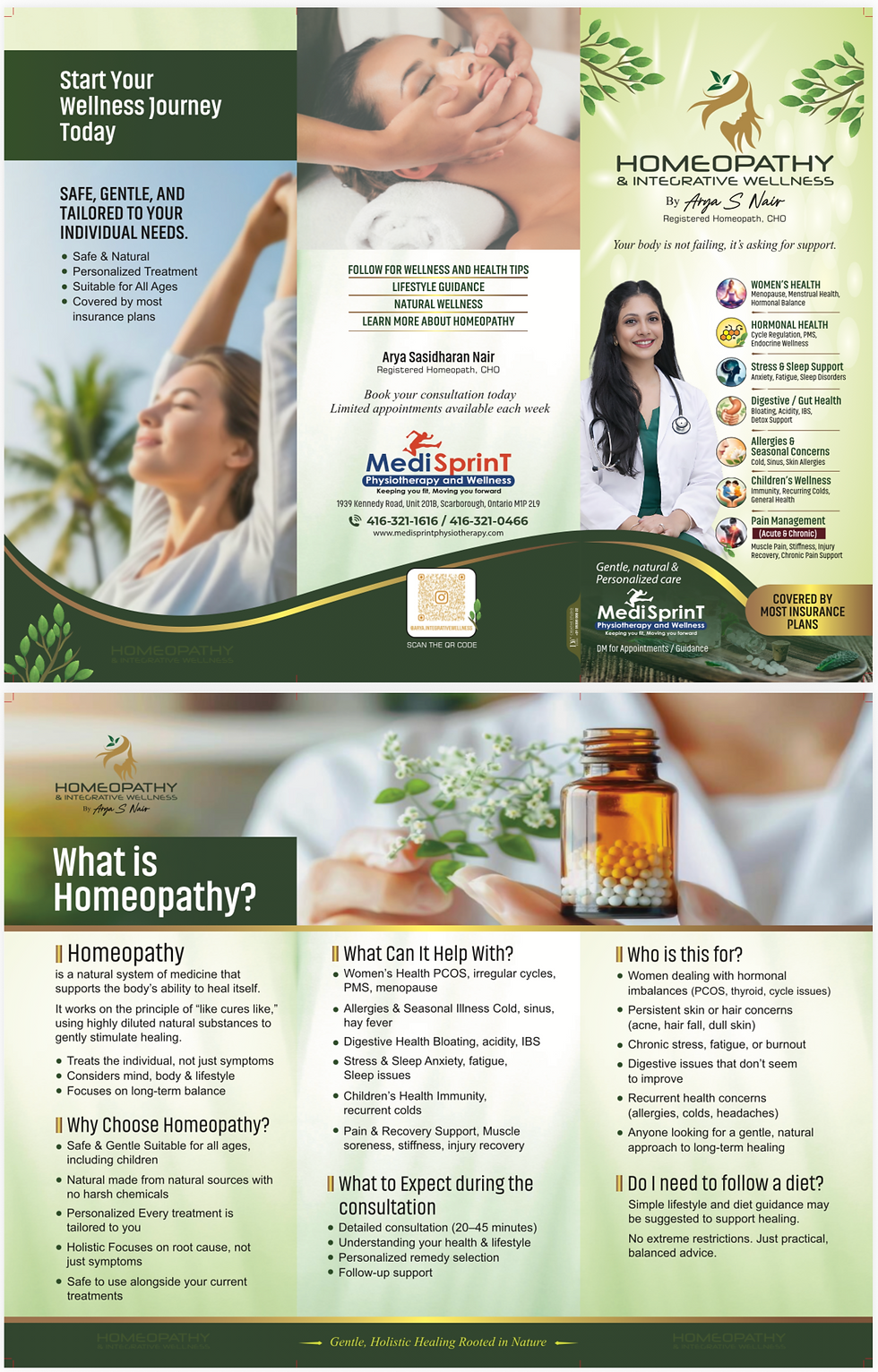 Arya Integrative Wellness practitioner and promotional details