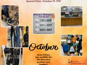 Score Big Savings at Penny Thrift Store this Week (October 15-19th): 50% OFF Clothing Accessories including Jewelry. Tag Sales up to 75% OFF!
