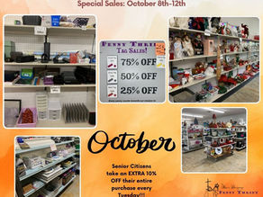 Score Big Savings at Penny Thrift Store this Week (October 8-12th): 50% OFF Home Goods, Decor, Office, School, Party Supplies Tag Sales up to 75% OFF!