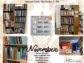 "Uncover the Best Deals at Penny Thrift Store This Week: 50% OFF Books, DVDs, CDs, & Records!". Tag Sales up to 75% OFF!