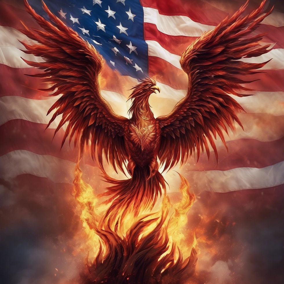 Phoenix Rising from ashes