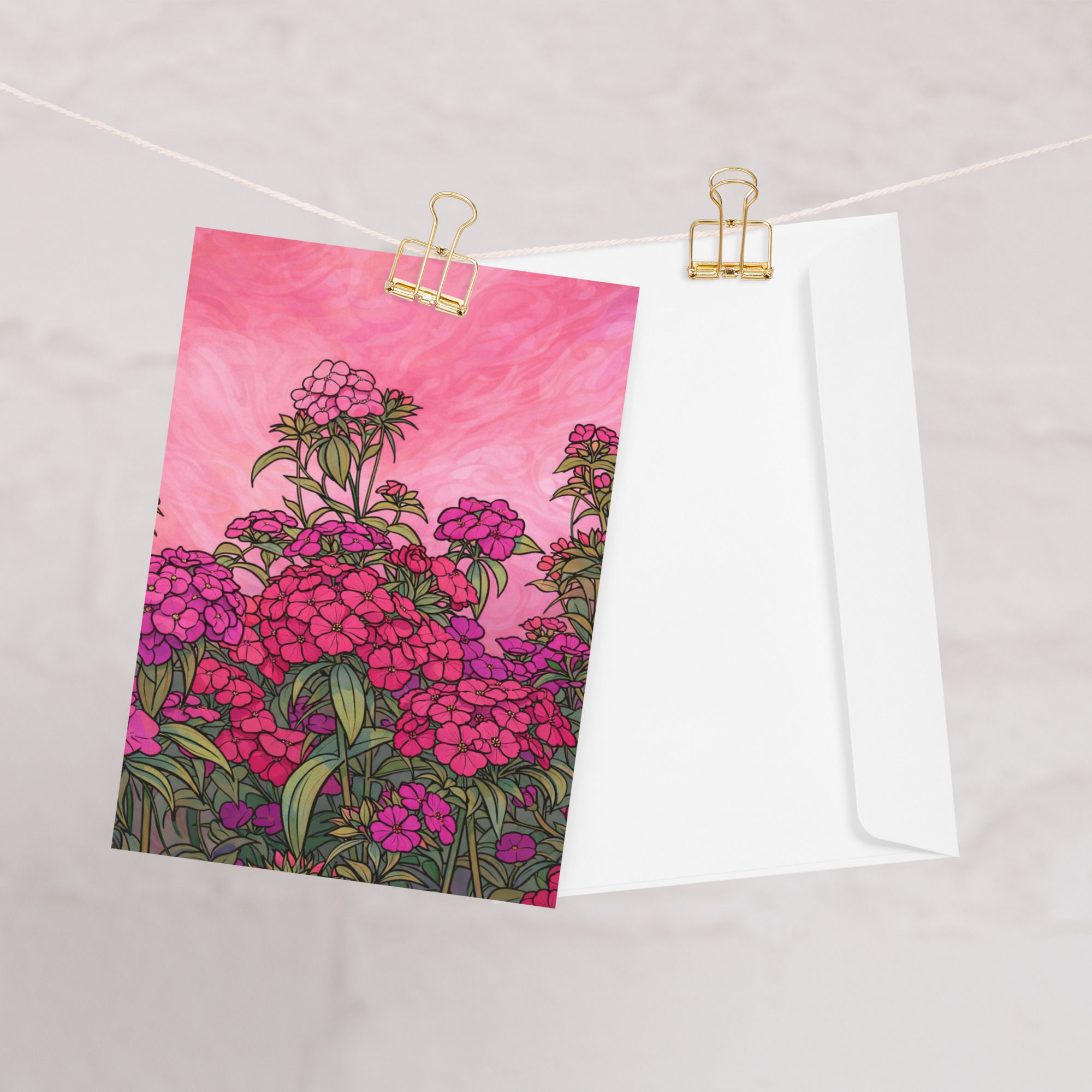 Pink Phlox greeting card