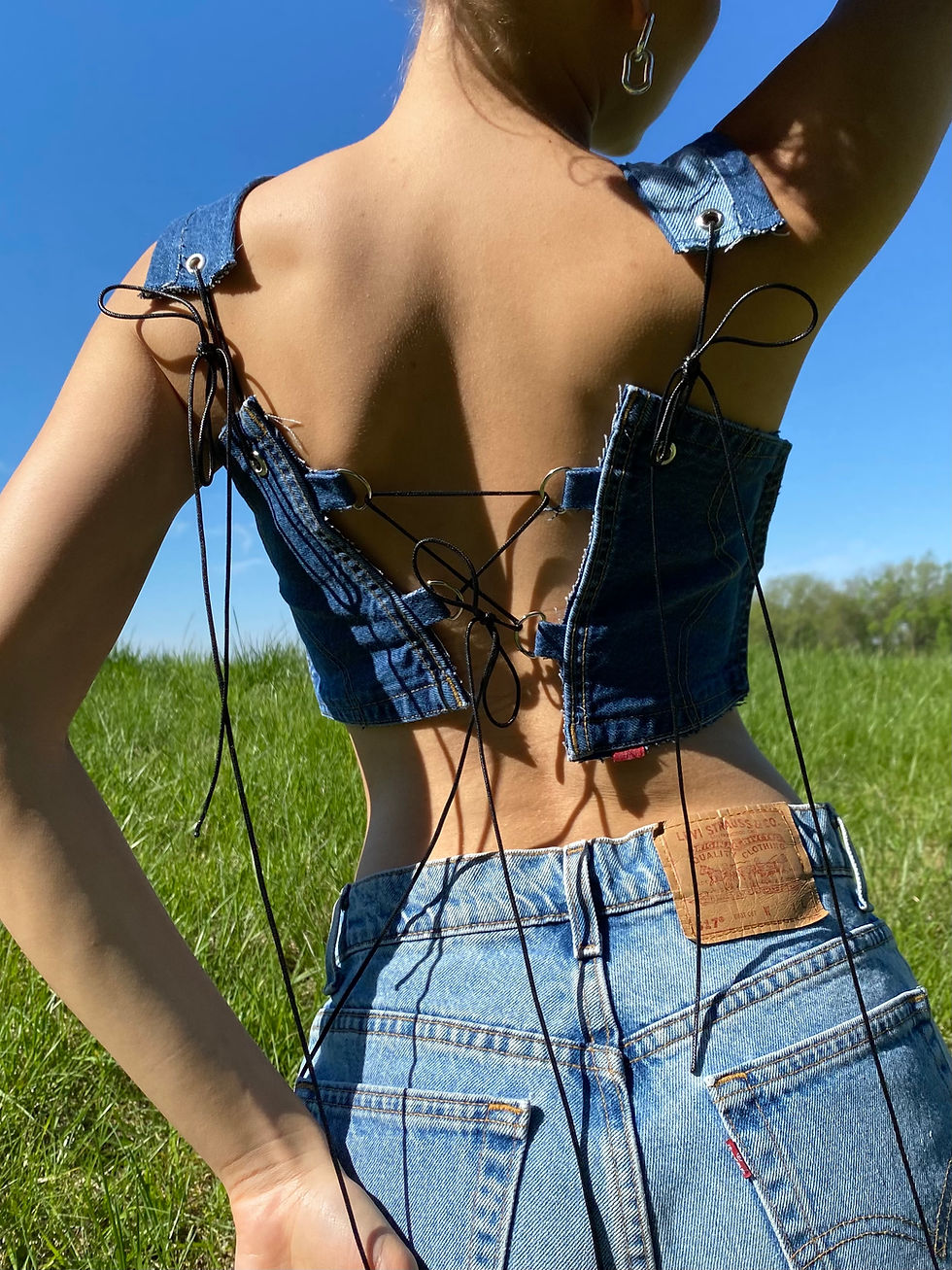 Thumbnail: 1/1 Upcycled Two-Toned Corset