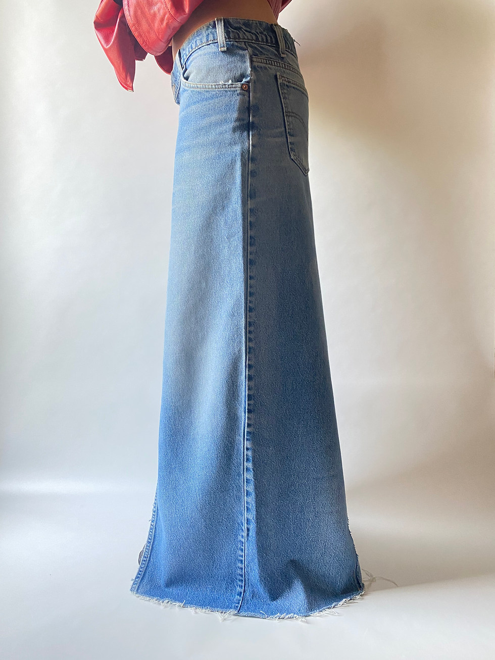 Thumbnail: 1/1 Upcycled Levi's Denim Maxi Skirt