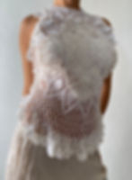 Thumbnail: 1/1 Upcycled High-Neck Crochet Doily Lace-Up Top