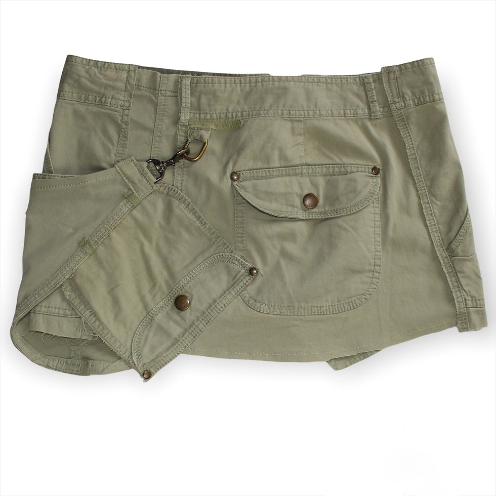 Thumbnail: 1/1 Upcycled Cargo Patchwork Mini Skirt With Removable Fanny Pocket