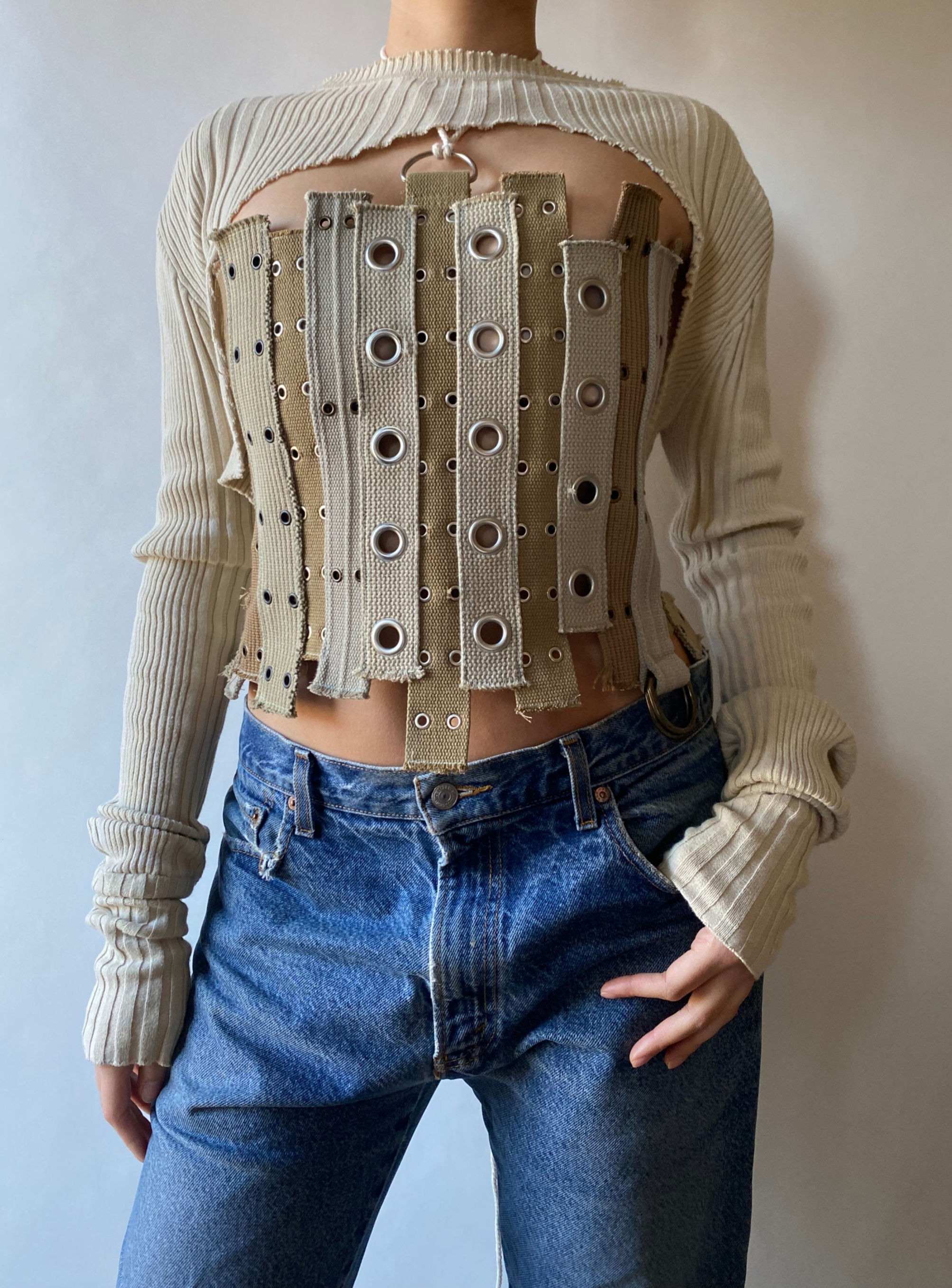 1/1 Upcycled Belt Adjustable Halter Top