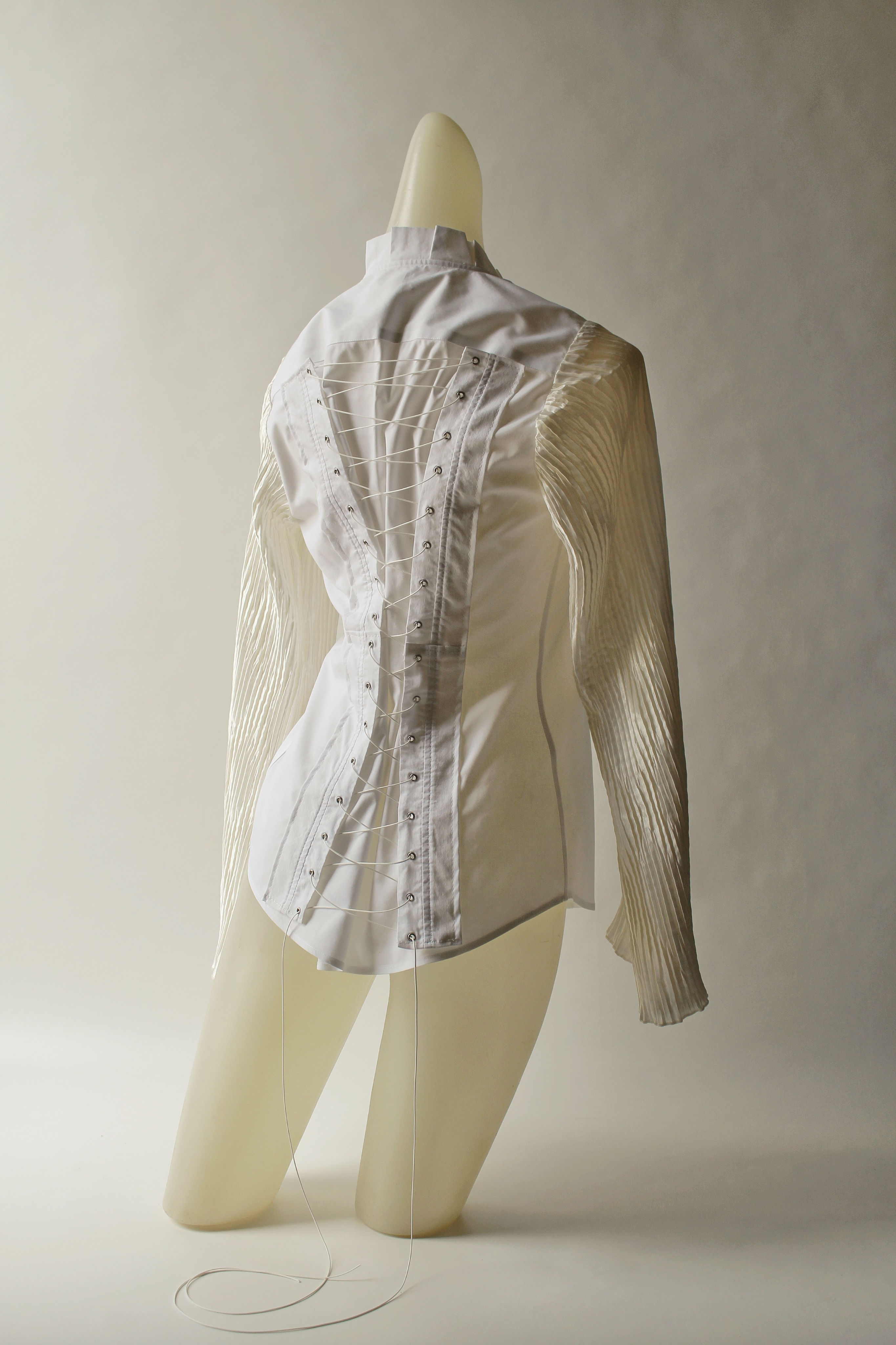 1/1 Upcycled Corset Long-Sleeve Blouse