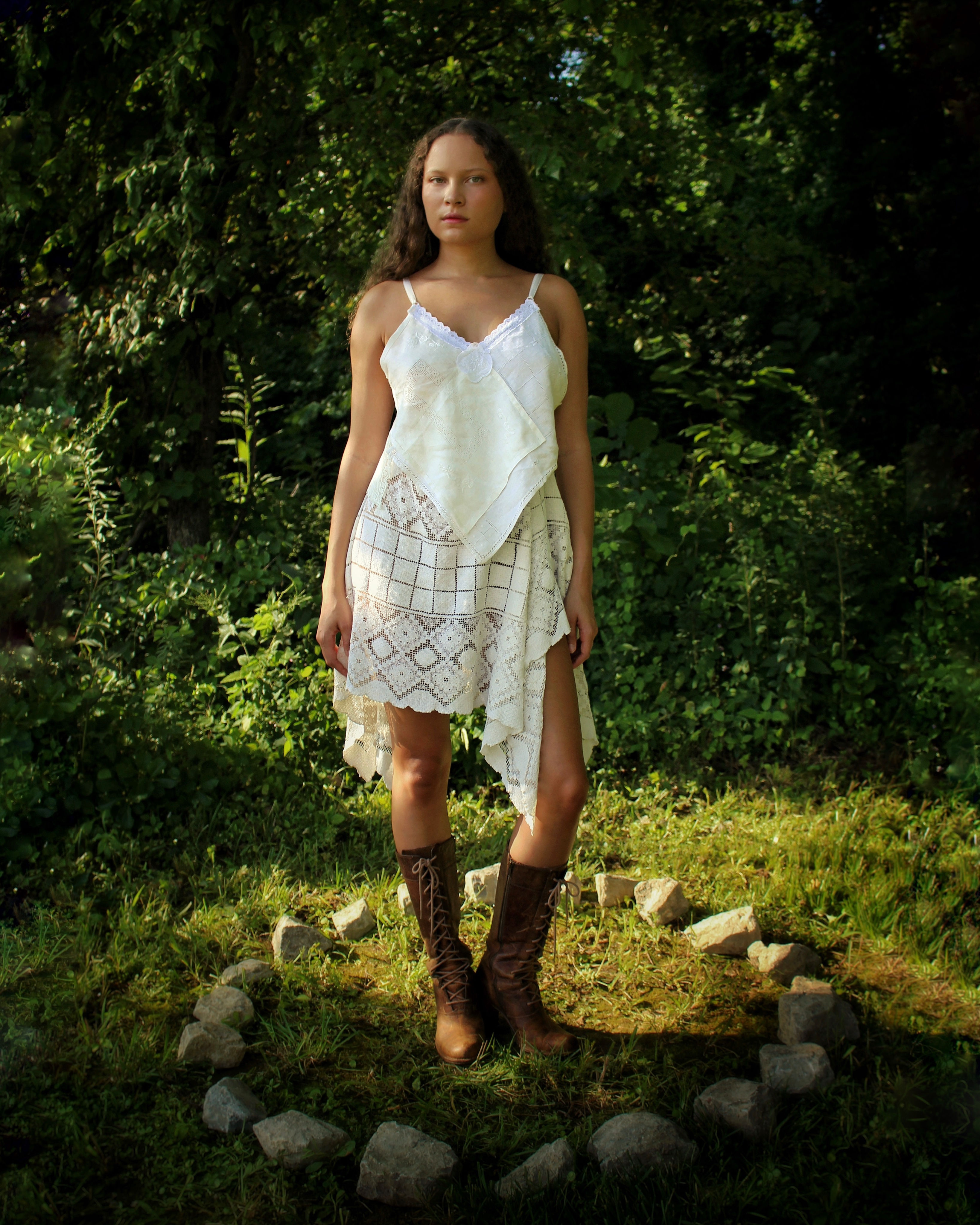 1/1 Upcycled Patchwork Lace Handkerchief Top