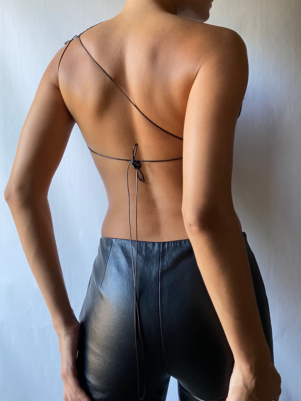 Thumbnail: 1/1 Upcycled Black Denim Yin Yang Top