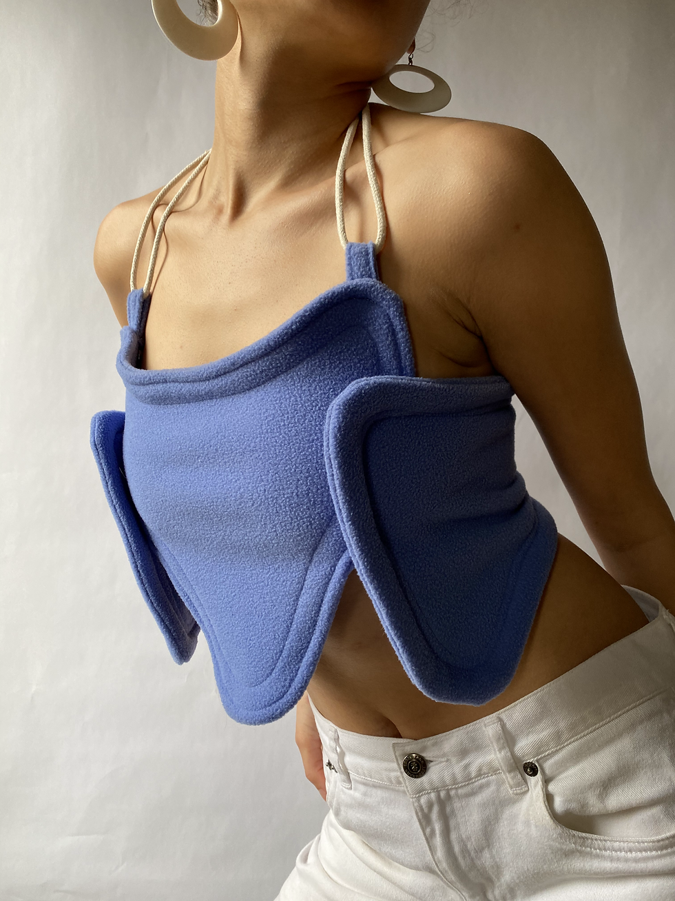 Thumbnail: 1/1 Upcycled Fleece Halter Corset