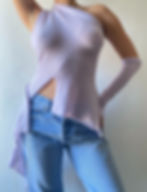 Thumbnail: 1/1 Upcycled Cashmere Knit Rope Adjustable One-Shoulder Top