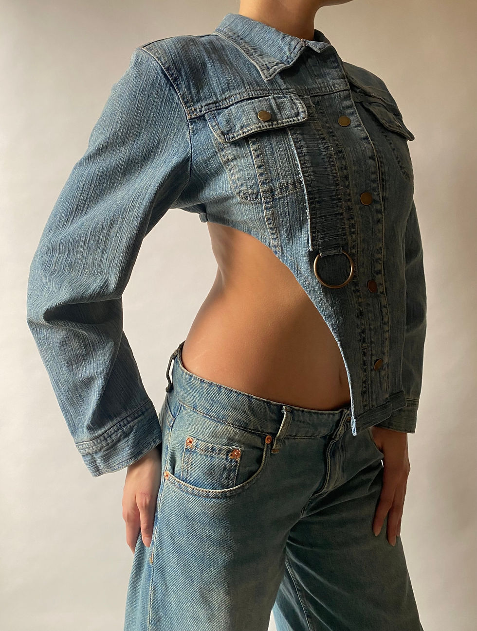 Thumbnail: 1/1 Upcycled Denim Sculptured Jacket