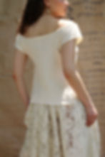 Thumbnail: 1/1 Upcycled Off-The-Shoulder Folded Split Blouse