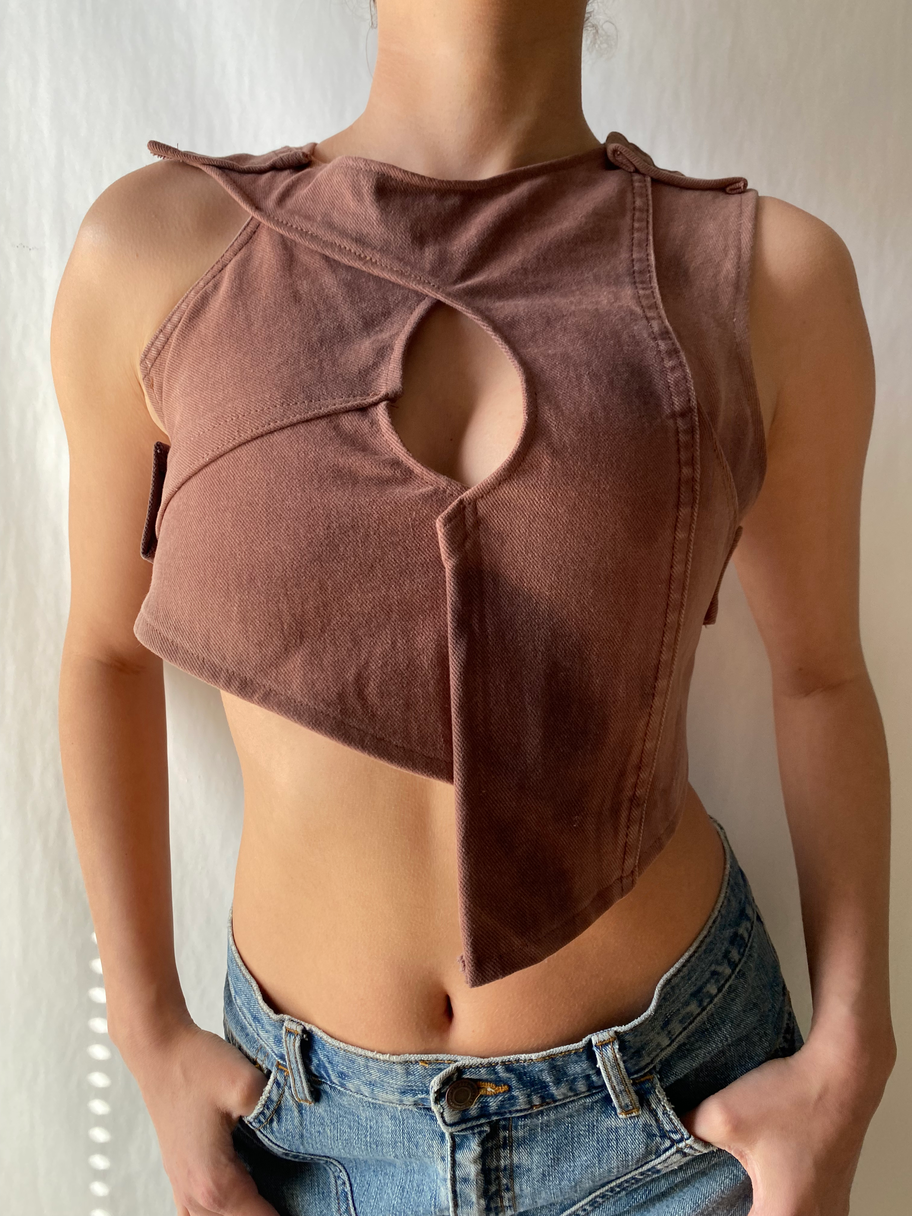 1/1 Upcycled Denim Corset + Pocket Bag Set