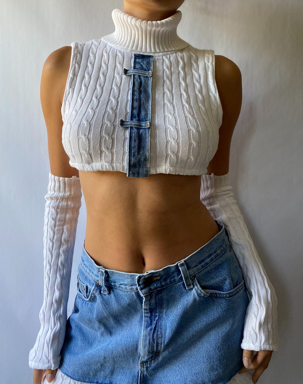 Thumbnail: 1/1 Upcycled Knit Top + Sleeves