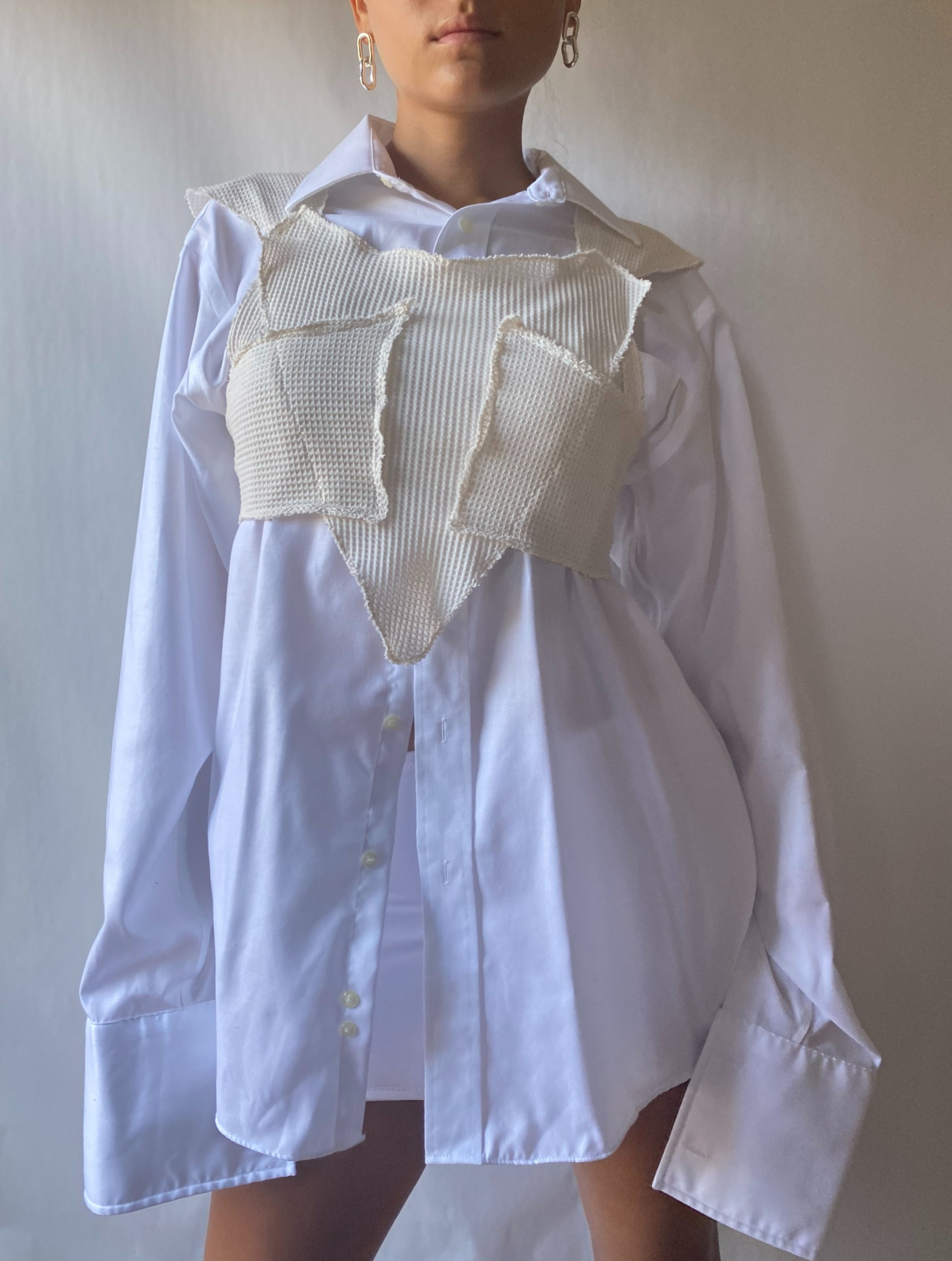 1/1 Upcycled Thermal Layering Vest + Dress Shirt Set