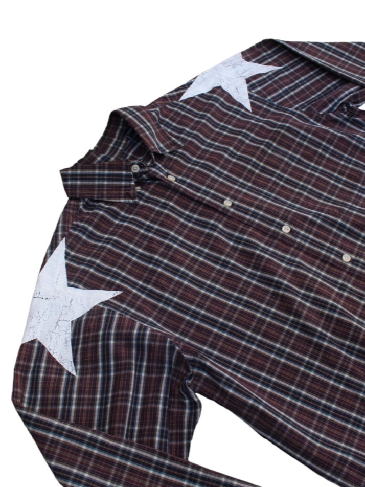 Thumbnail: Two-Star Cracked Print Plaid Long sleeve 024