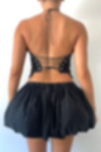 Thumbnail: 1/1 Upcycled Black Levi's Denim Button Lace-Up Corset