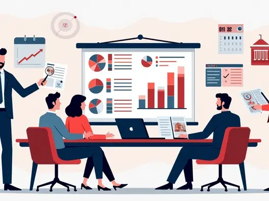 Equipe analisando propostas para escolher agência de marketing político 